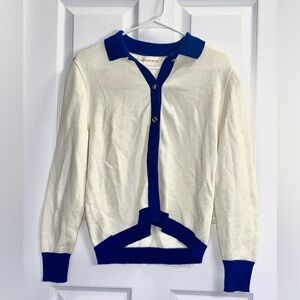 Cream and Blue Vintage Vivanti Cardigan